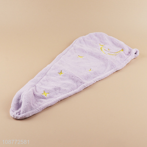 Hot selling purple hair towel dry hair hat