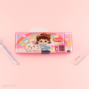 Factory price cartoon plastic <em>pencil</em> case <em>pencil</em> <em>box</em>