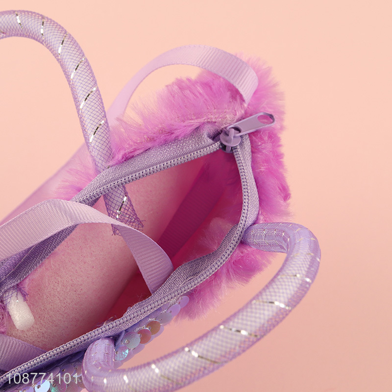 Factory price plush handbag crossbody bag for kids