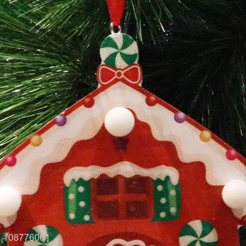 Yiwu market house shaped christmas hanging ornaments