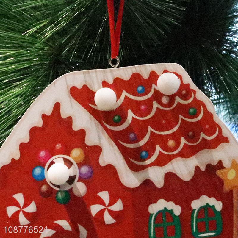 Top quality house shaped christmas hanging ornaments