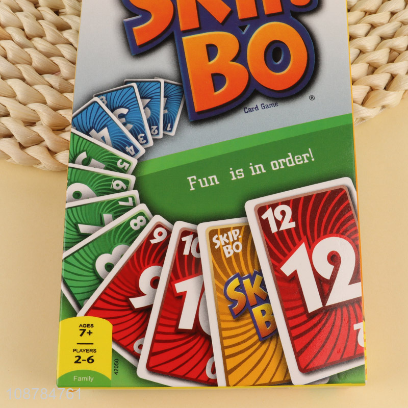 New arrival skip bo card game for age 7+ players 2-6