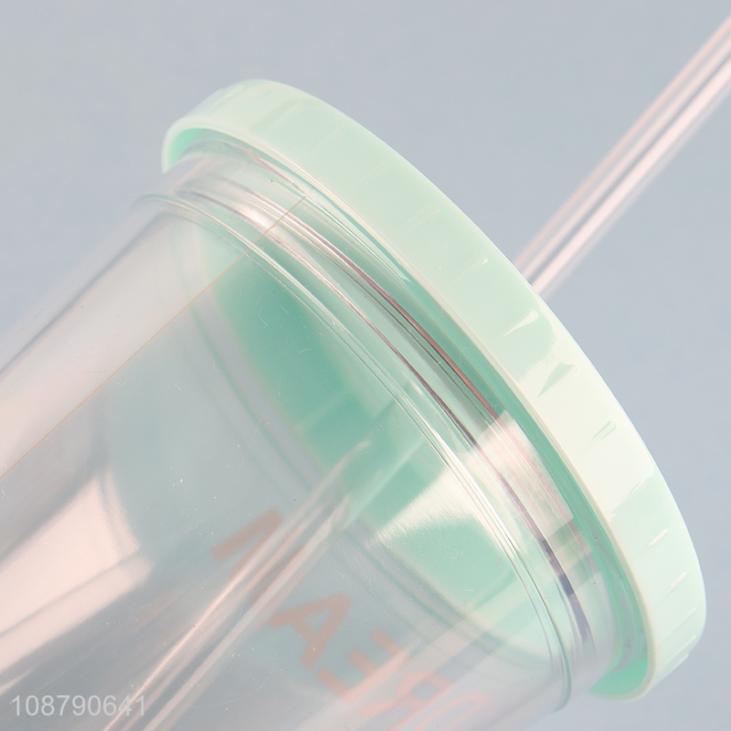 Hot items plastic water cup drinking cup with straw