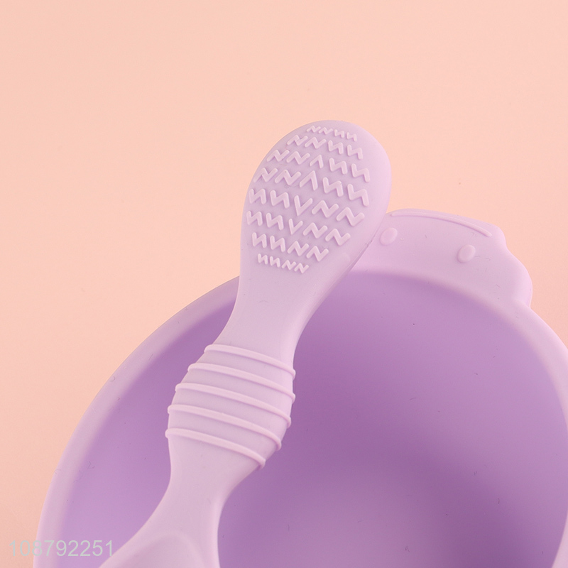 Hot selling silicone baby bowl and spoon set