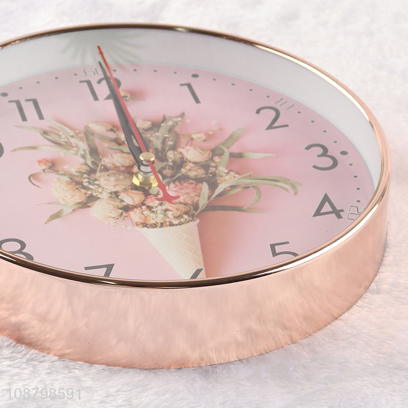 Hot selling round silent analog wall clock for living room