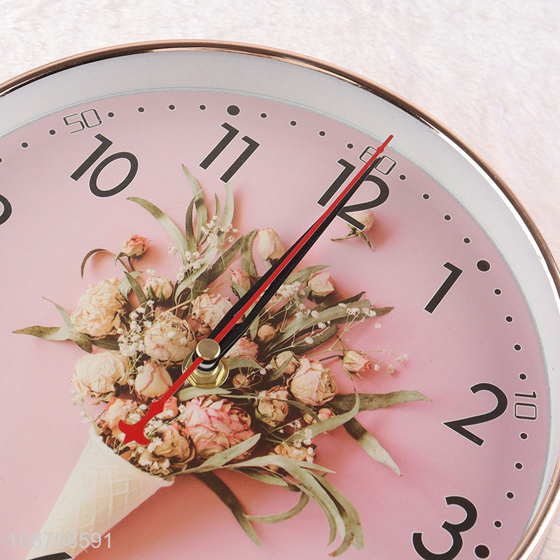 Hot selling round silent analog wall clock for living room