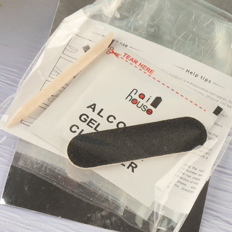 Factory price 24pcs press on nails kit for women girls