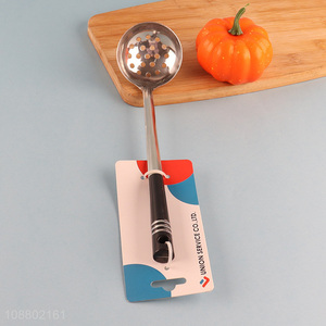 China imports plastic handle stainless steel slotted ladle