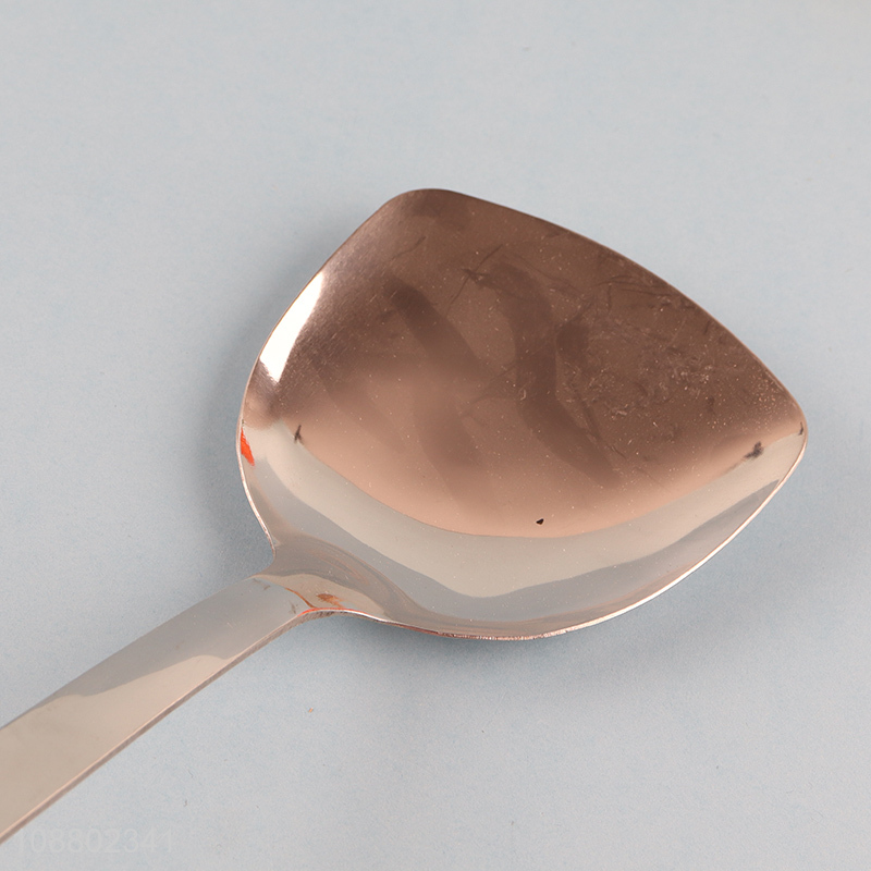 Wholesale stainless steel wok spatula with wooden handle
