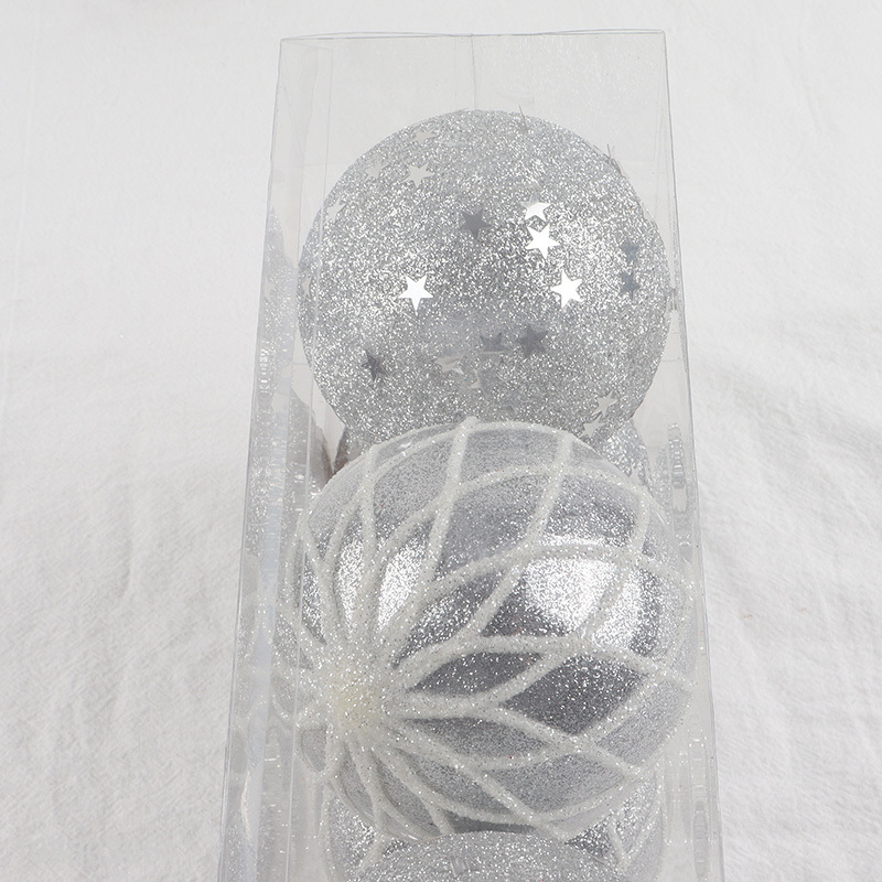 Hot products silver 6pcs christmas hanging ball for decoration