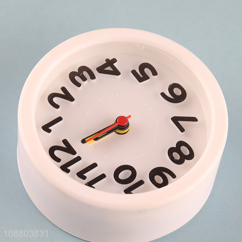 Online wholesale round alarm clock bedside desk clock