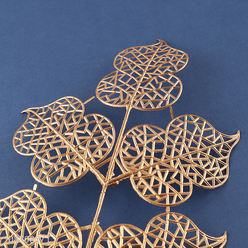 Good quality gold artificial leaves fake plant for wedding decor