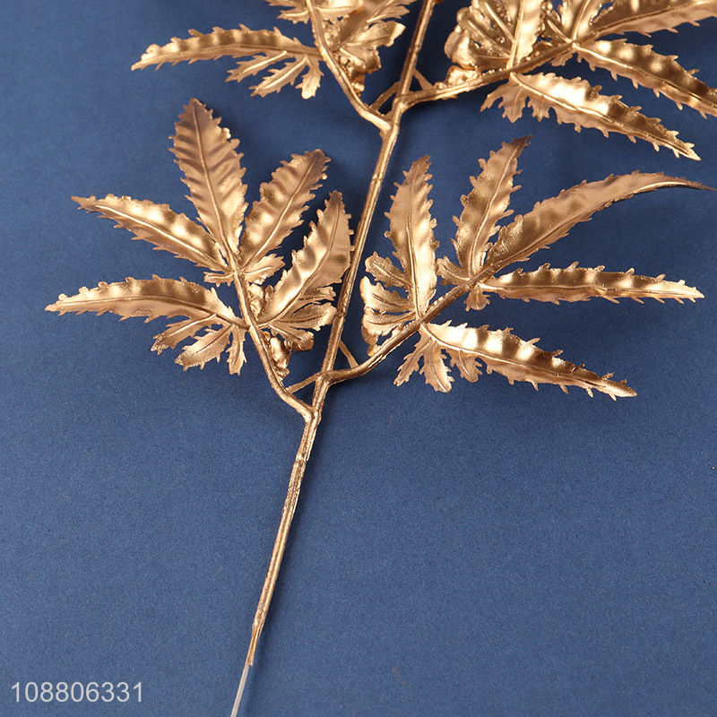 Hot selling metallic faux plant leaves for table decoration