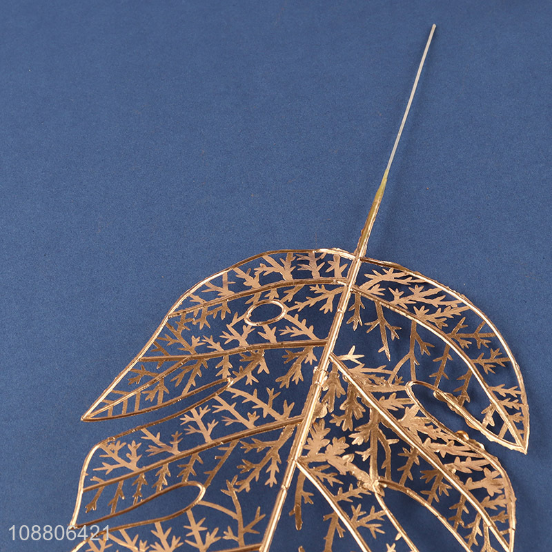 Factory price gold artificial plant leaves for garden decoration