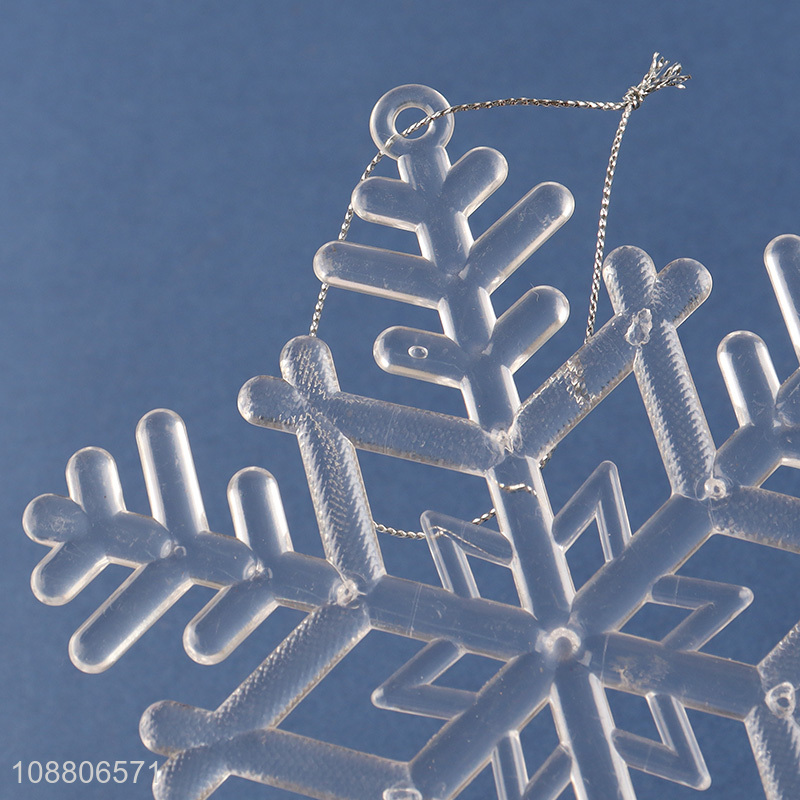 Wholesale clear acrylic snowflake ornaments Christmas tree diy ornaments