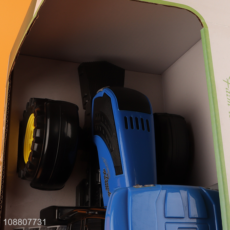 China supplier kids inertial farm tractor toy with lights