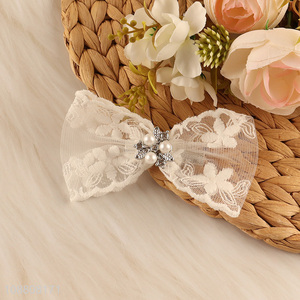 Online wholesale women lace bow hair clips hair accessories