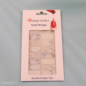 Factory direct sale 16pcs nail art decoration nail sticker with nail file