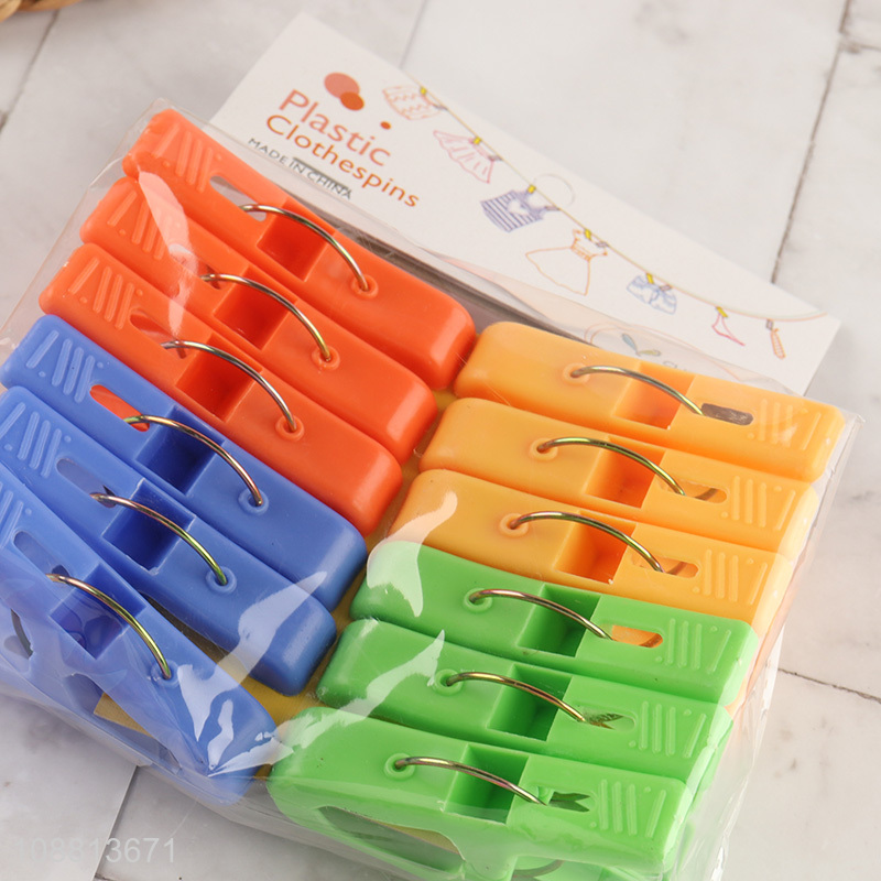 Hot selling 12pcs plastic clothes clips food package clips