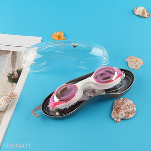 Hot product adjustable anti-fog swim goggles with earplugs