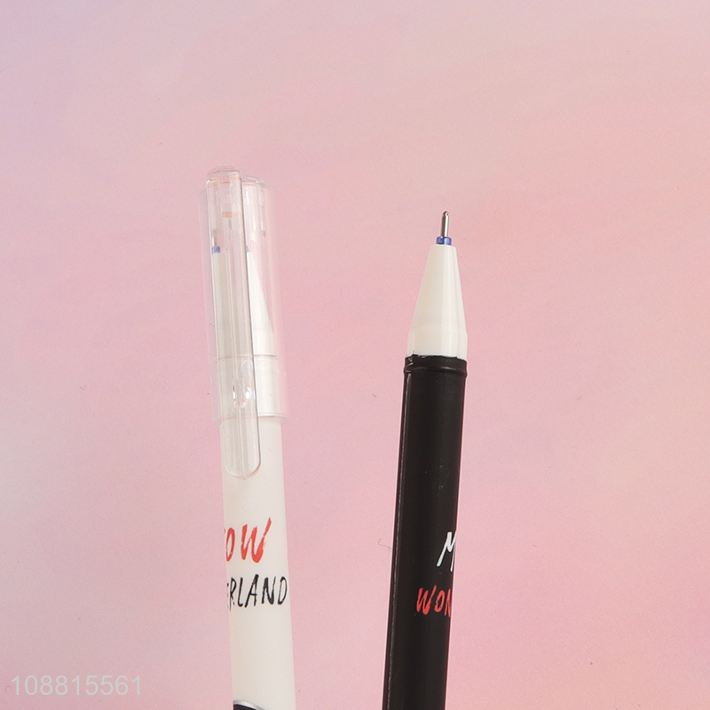 Factory price 12pcs cartoon printed black ink erasable gel pens