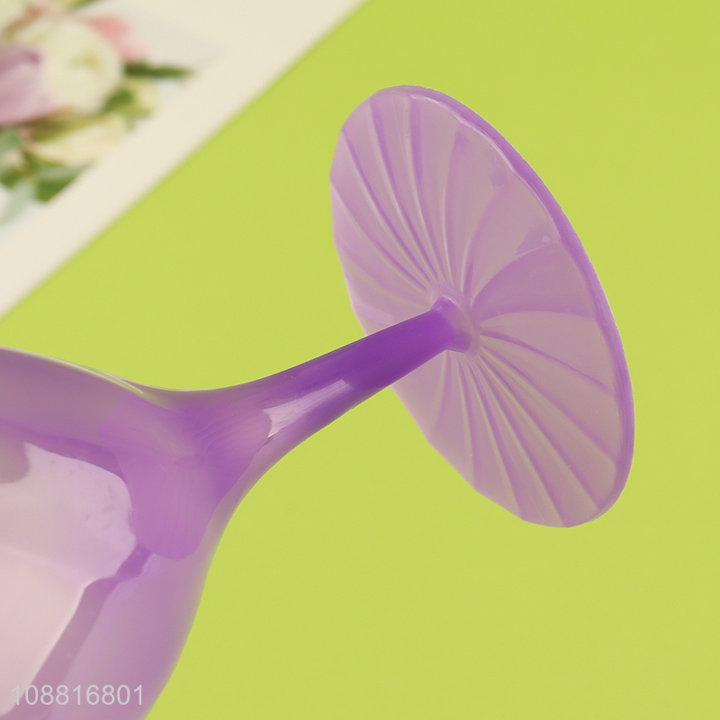 Wholesale 5pcs plastic glass goblets wine glasses with stem