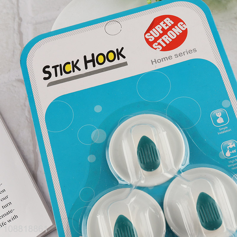 Good quality 3pcs heavy duty sticky hooks wall hanging hooks