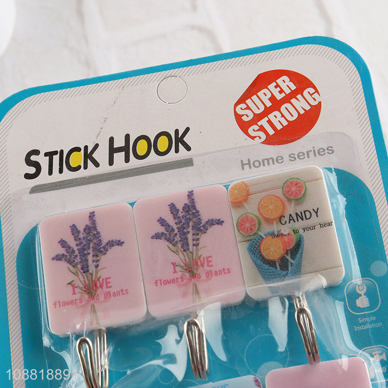 Wholesale 6pcs heavy duty wall hooks non-trace towels hooks