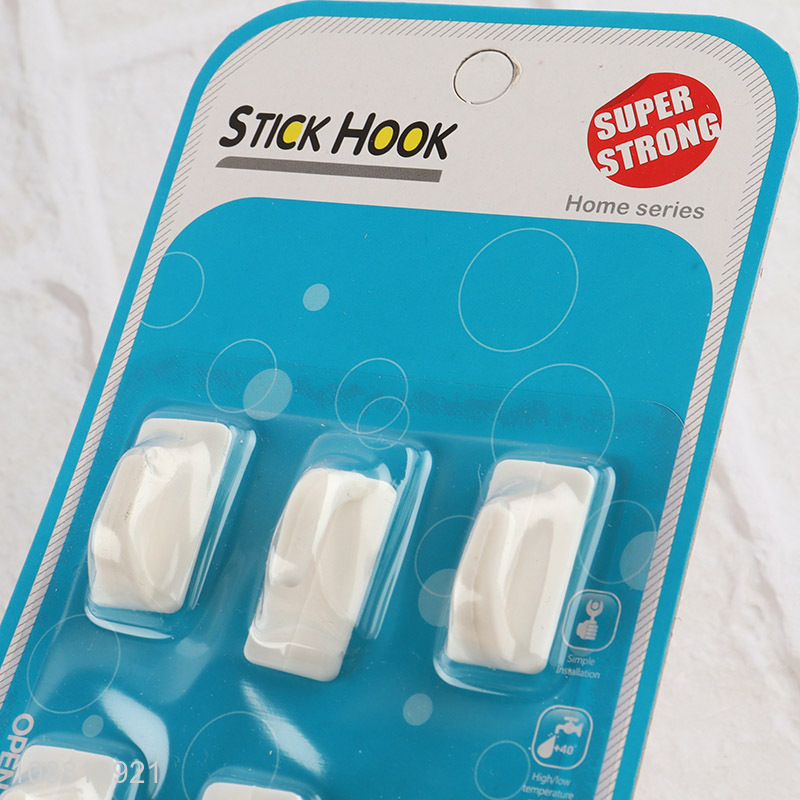 Wholesale 6pcs stick on wall hooks kitchen bathroom adhesive hooks