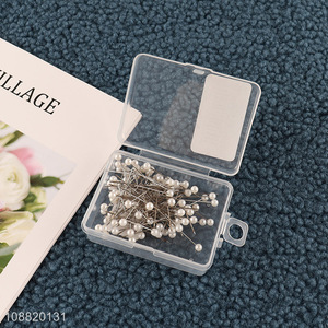 Online wholesale 50pcs pearl head pins straight map pins