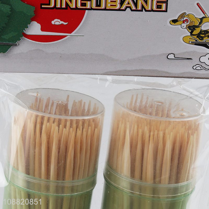 High quality disposable bamboo toothpick with toothpick containers
