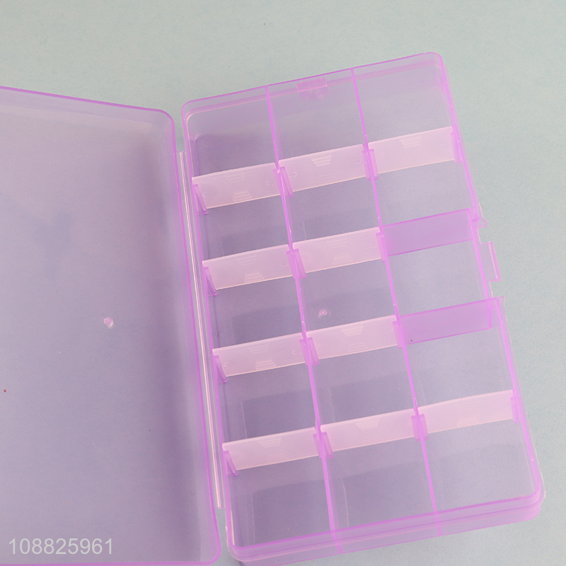 Factory price plastic 15 compartment storage jewelry box