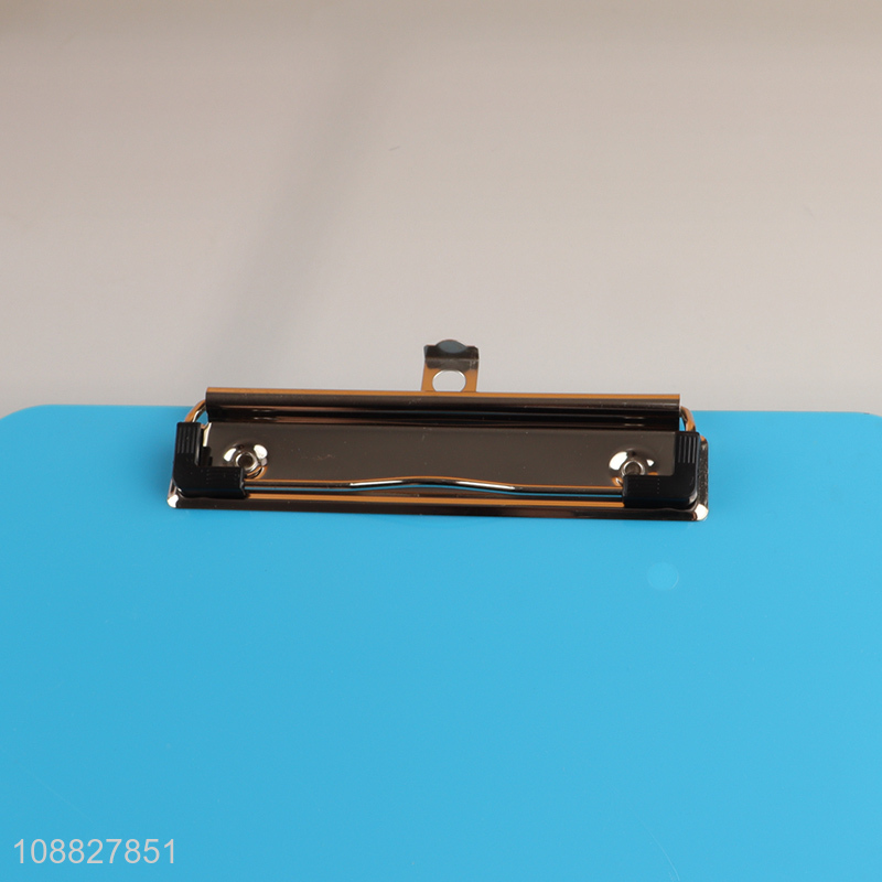 Wholesale A4 custom logo plastic clipboard with low profile clip