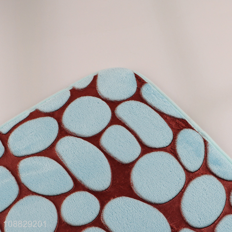 New product durable non-slip pebble embossed pattern bathroom rugs