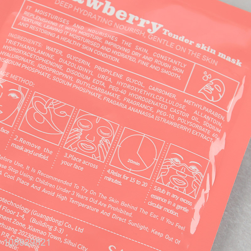 Hot selling daily use strawberry tender skin mask