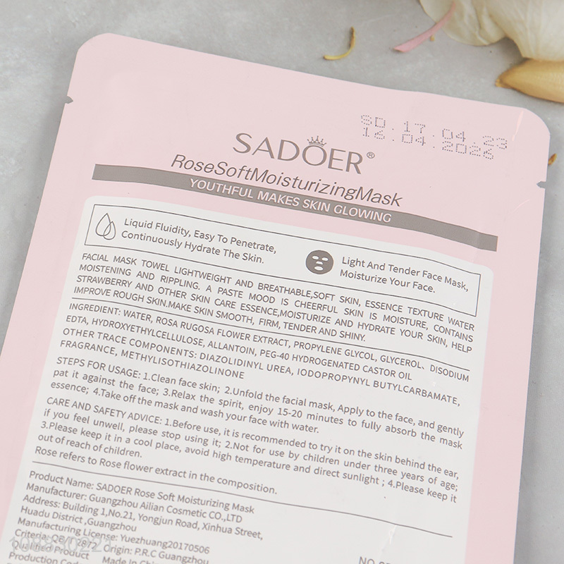 China products rose soft moisturizing face mask