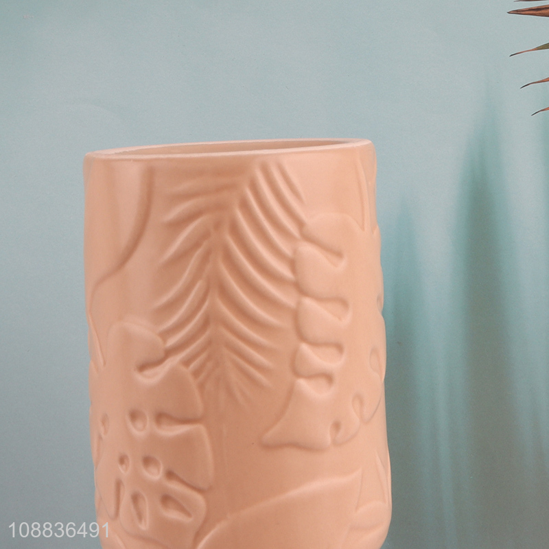 Hot selling embossed refillable ceramic liquid soap dispenser bottle