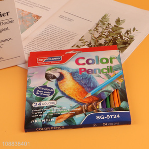 Factory Price 24 Colors Wooden Colored Pencils for Drawing