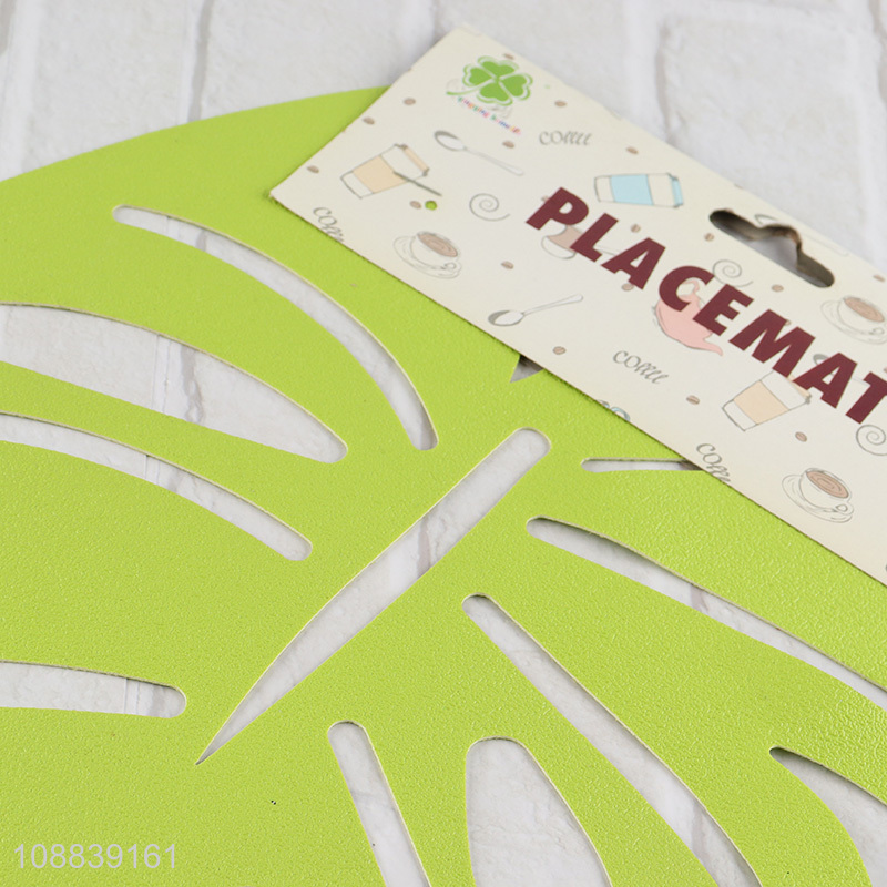 Factory supply leaves hollow non-slip place mat for sale