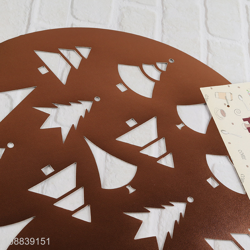 Top selling christmas series round place mat for home restaurant