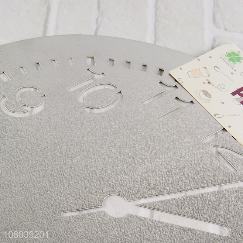 Good selling clock shape pvc place mat for home restaurant