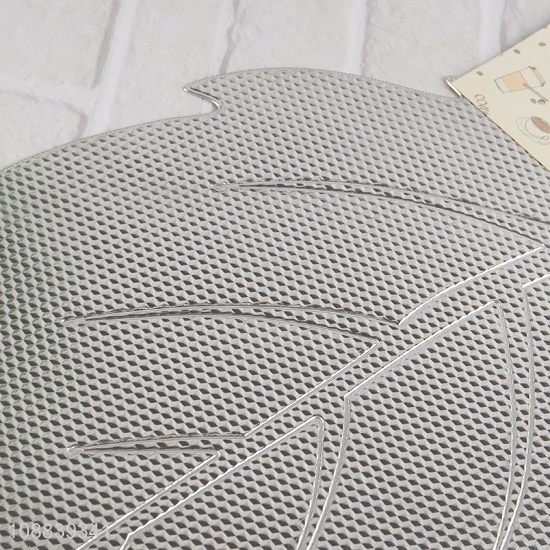 Hot items leaves shape silver heat resistant place mat