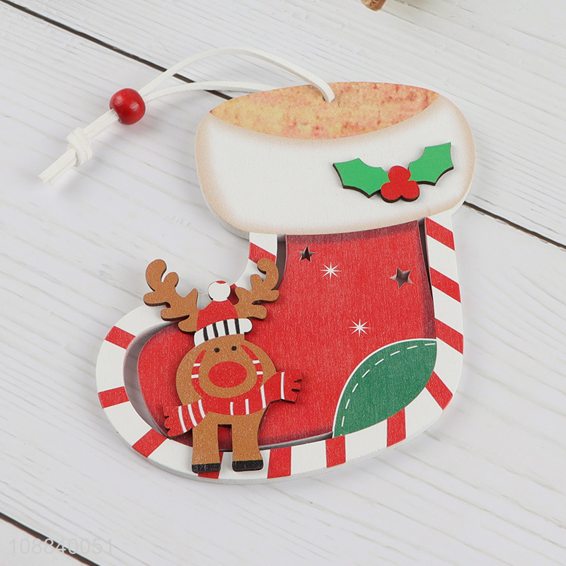 Factory Price Painted Wooden Christmas Tree Hanging Ornaments