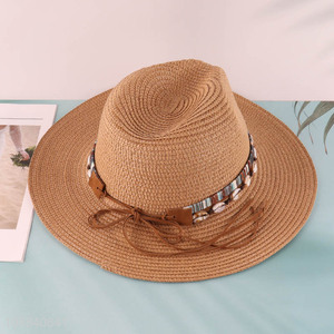 High quality women summer beach hat floppy straw hat