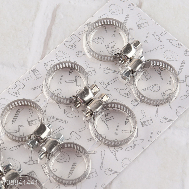 Good quality 12pcs iron hose clamps adjustable pipe clamps