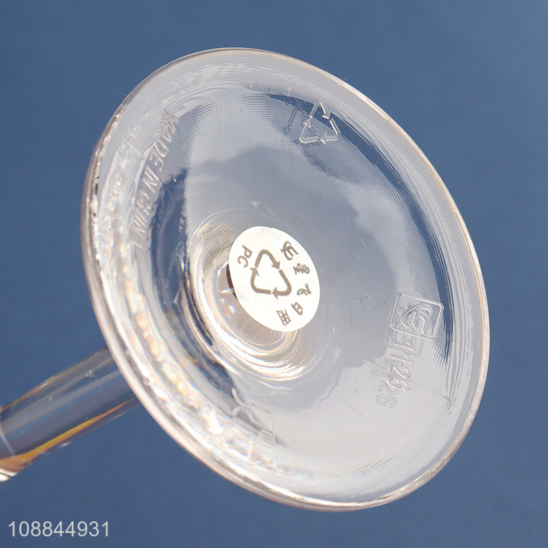 New Product Sturdy Reusable Stemmed Acrylic Wine Glasses