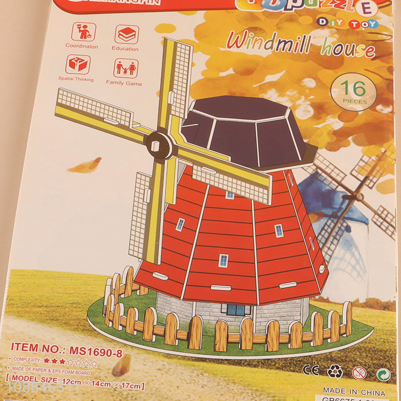 Popular products windmills house 3d puzzle toys for children