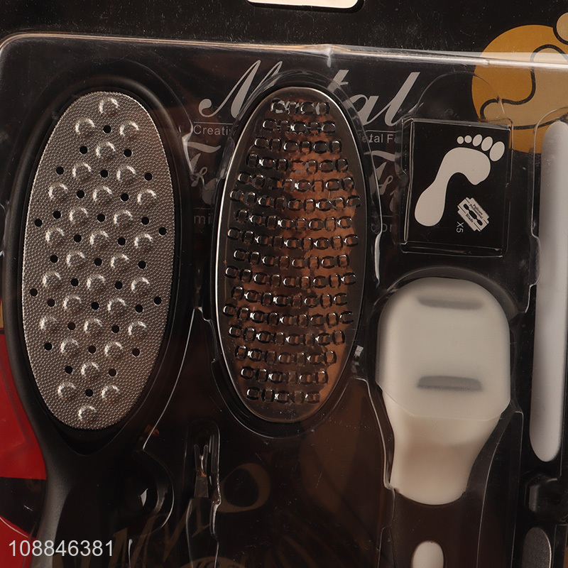 Top selling stainless steel pedicure tool removing calluses foot care set