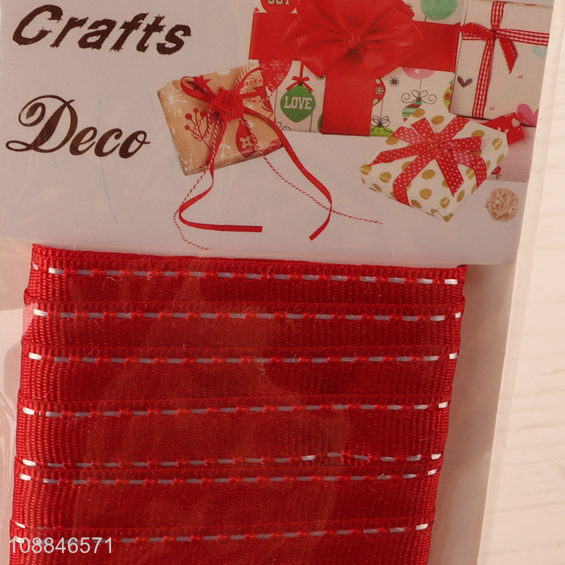 Good sale 10mm red polyester ribbon for gifts decoration