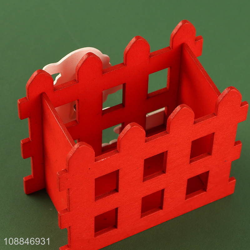 China wholesale christmas series wooden pen holder for stationery
